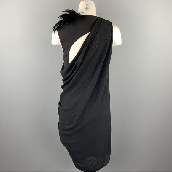 Helmut Lang vintage feathered shoulder asymmetrical dress Helmut Lang vintage feathered shoulder asymmetrical dress